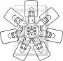 UT1569   Fan--7 Blade--Replaces 1998741C2, A184467  