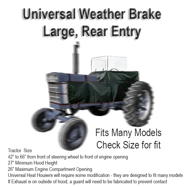 UA307020897  Universal Vinyl Weather Brake, Black Large Rear Entry