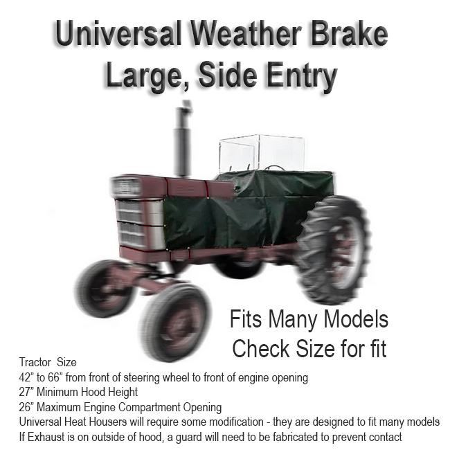 UA307020896  Universal Vinyl Weather Brake, Black Large Side Entry