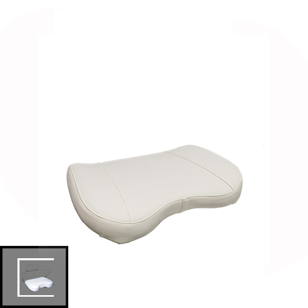 UA91425  Seat Bottom Cushion, White on Wood