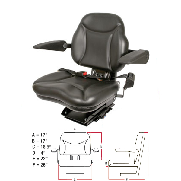 UF82945 Universal Complete Big Boy Seat Assembly, Black
