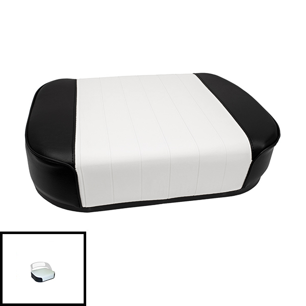 UT5493  Seat Bottom, Pleated - Black & White Vinyl on Steel