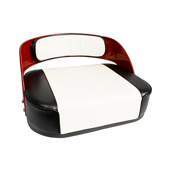 UT5494  Seat Assembly with Frame, Pleated - Black & White Vinyl on Steel