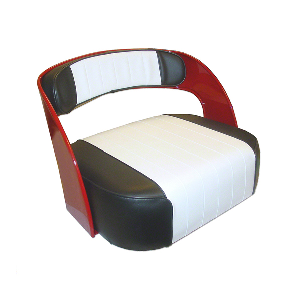 UT5480 Seat Cushion Assembly with Frame - Black & White Vinyl