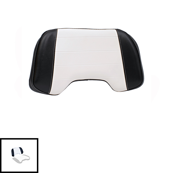 UA91423   Seat Back Cushion, Black & White Vinyl on Steel - Original Pleated
