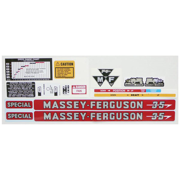 UM81385 Massey Ferguson Decal Kit, MF 35 Special