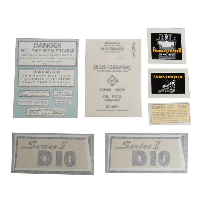 UA90912V  Complete Decal Set, D-10 Series II - Vinyl