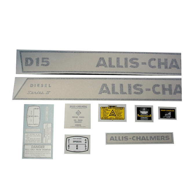 UA90943V  Complete Decal Set, D-15 Series II Diesel - Vinyl