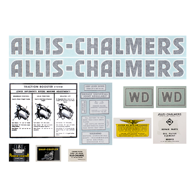 UA90830V  Complete Decal Set, WD - Vinyl