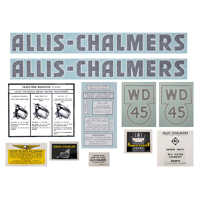 UA90850V  Complete Decal Set, WD45 - Vinyl