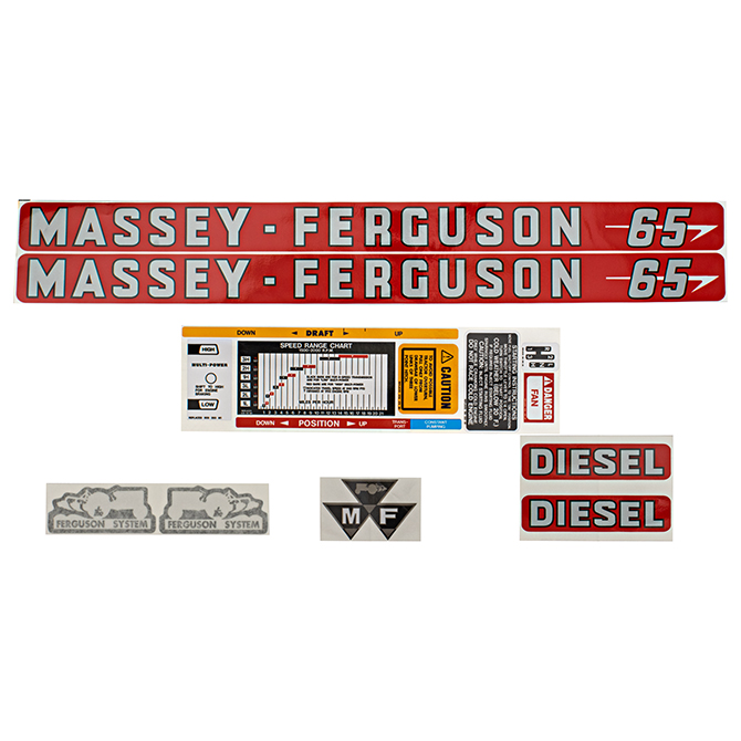 UM81391 Massey Ferguson Decal Set, MF 65