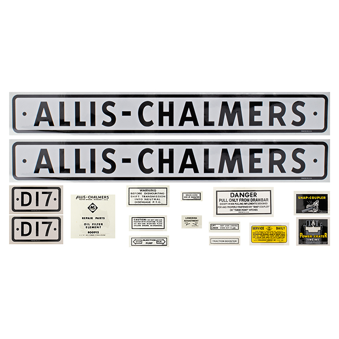 UA90962  Complete Decal Set, D-17 Gas (1959 - 1960)