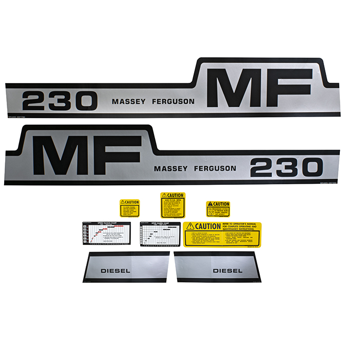 UM81460 Massey Ferguson Decal Kit, MF 230, Hump