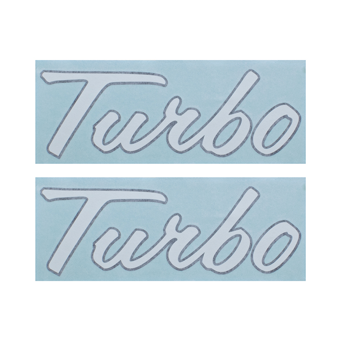 UT5275 TURBO Decal, Set of 2, Black & White - Vinyl