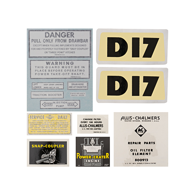 UA91967C  Chassis Decal Set - Vinyl
