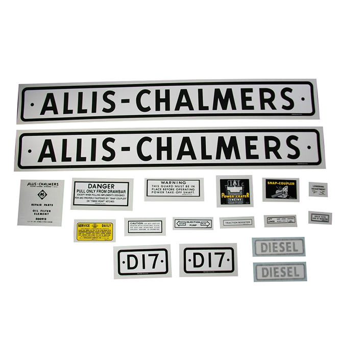 UA90961D  Complete Decal Set, D-17 Diesel